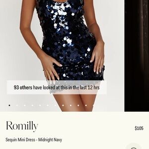 Meshki Midnight Navy Sequin Mini Dress